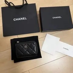 CHANEL 財布 マトラッセ キャビアスキン ブラック 美品 付属品完備