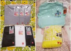 80㎝ 7着set 寝着 ヒートテック 黒 白 グレー 黄 新品 ユニクロ