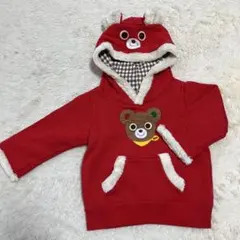 ミキハウス 赤いクマのパーカー 80