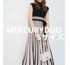 MERCURYDUO マーキュリーデュオ チェンジリブ配色ニットワンピース 黒