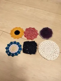 ハンドメイド かぎ針編み コースター 6枚セットのサムネイル
