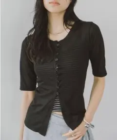 【新品】DRWCYS シアーカーディガン ブラック 透け感 羽織り