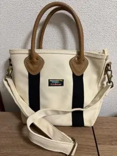 L.L.Bean トートバッグ ショルダーバッグ　アイボリー/ブラック