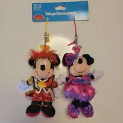 【ディズニー】30周年爽涼鼓舞ミッキー★ミニー【ペアぬいぐるみストラップ】