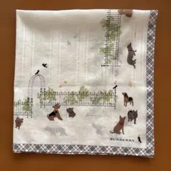 BURBERRY 犬のイラスト ハンカチ