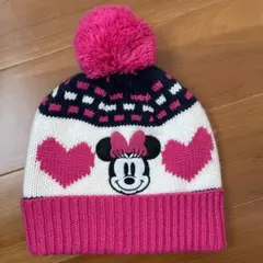 ミニーマウス ニット帽 ポンポン付き　50センチ