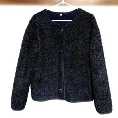 UNIQLO ユニクロ 黒ブラック ボアフリースジャケット L