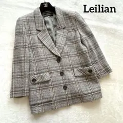 美品✨Leilian レリアン✨イタリア製生地 ツイードチェックジャケット