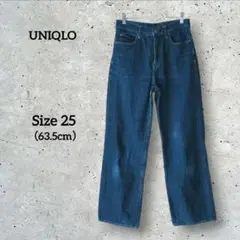 UNIQLO ワイドストレートジーンズ デニム パンツ ネイビー サイズ25