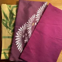 風呂敷三枚セット(絹、ポリエステル、ナイロン)