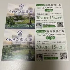 【2枚セット】うめきた温泉 蓮 最大30%offクーポン