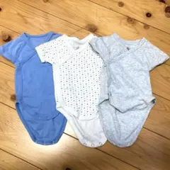 オーガニックコットンロンパース3点セット新生児50〜60cm ロンパース肌着