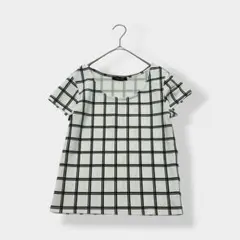 INGNI ingni イング チェック柄 ストレッチ カットソー モノクロ M
