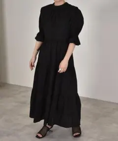 ベストSETティアードワンピ 黒