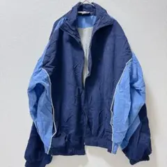 美品★ナイロンジャケット 【M 】　ネイビー　ライトブルー　お出かけ　レジャー