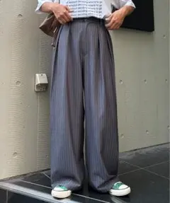 CIAOPANIC TYPY　タックボリュームワイドスラックス グレー
