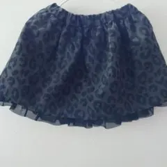 レオパード柄 ブラックスカート 110
