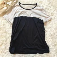 【キャラオクルス】半袖 ブラック グレー L（11）　胸切り返し　ブラウスシャツ