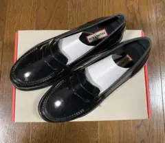 HUNTER ブラック ローファー レインシューズ【UK5（約24cm）】