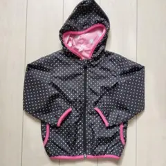 水玉模様フード付きジャケット 110cm　ウインドブレーカー　ジャンパー　ハート