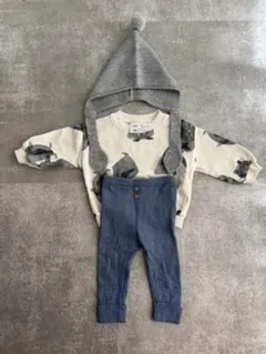 ZARA 動物柄トレーナーとパンツセット 6-9ヶ月