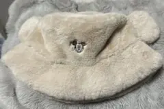 ディズニー　耳付きファーバケットハット