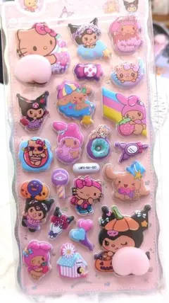 キティ クロミ マイメロ 日焼け おしり 立体シール ぷっくり