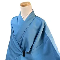 W105 着物 トールサイズ 単衣 色無地 化繊 洗える着物 水色