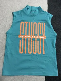 STUSSY タンクトップ ノースリーブ ハイネック ロゴ small夏　値下げのサムネイル