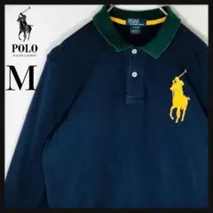 【人気モデル】ラルフローレン リンガーシャツ ビックポニーロゴ 長袖ポロシャツ