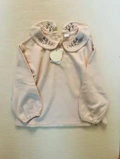 新品　tete a tete ◆110 ベージュ　刺繍付き長袖トレーナー