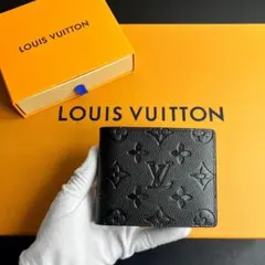 LOUIS VUITTON 型押し財布 ブラック