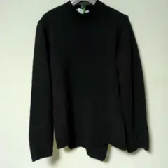 ブラックウール混紡クルーネックセーター Sサイズ