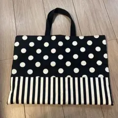 水玉模様とストライプのレッスンバック