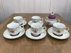 【未使用】ティーカップ＆ソーサー5客セット　シュガーポット付き