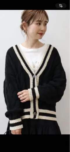 【AMERICAN HOLIC＊】ケーブル編みカーディガン