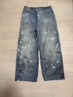 NEON BLANC ペイント加工 ワイドデニムパンツ