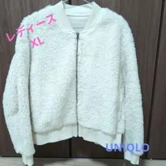 ホワイト 中フリース ボアジャケット