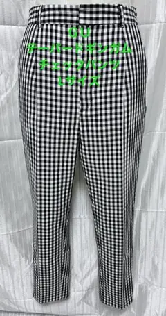 ＧＵ　テーパードギンガムチェックパンツ　Lサイズ