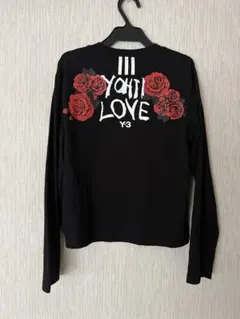 Y-3 ヨウジヤマモト　ロングTシャツ　バラ　刺繍　ブラック　アディダスのサムネイル