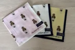 3枚セット　新品 ポロラルフローレン ハンカチ 綿100% ポロベア 総柄のサムネイル