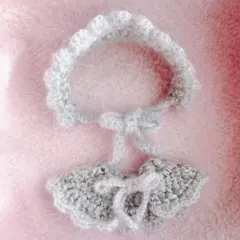 ぬい服 10cm 12cmヘッドドレス ケープ 銀 水色