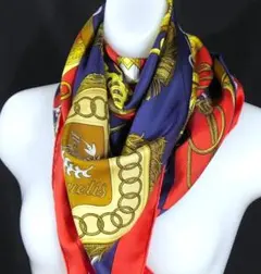 エルメス HERMES 大判スカーフ　カレ90　シルク100％　 D383