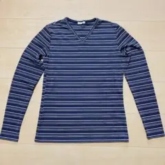 COMME CA DU MODE☆Vネックボーダー長袖カットソー