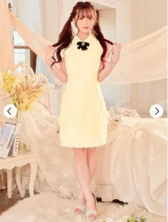 DAZZY イエロー ノースリーブ ミニワンピース