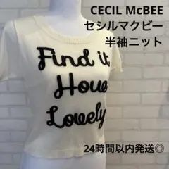 CECIL McBEE セシルマクビー 半袖ニット ロゴ刺繍 Y2K 平成ギャル