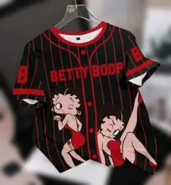 Betty Boop ベースボールシャツ風 Tシャツのサムネイル