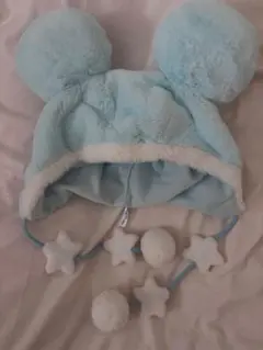 東京ディズニーリゾート ミッキー耳付き帽子 水色　ファンキャップ