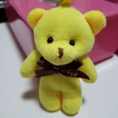 黄色の推しクマぬいぐるみ ストラップ付き