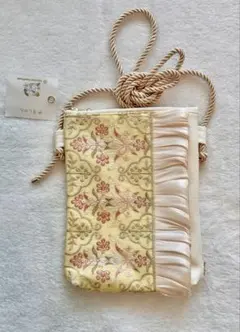 スマホポシェット サコッシュ インド刺繍リボン